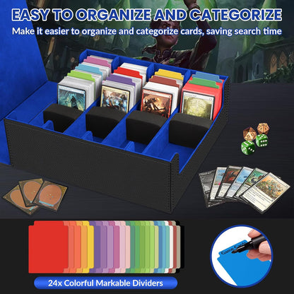 Vault Card Storage Box — 3400+ Cards, Magnetic, 16 Dividers