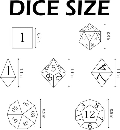 Ring Inclusion Sharp-Edge Dice Set — 7-Piece Polyhedral Resin