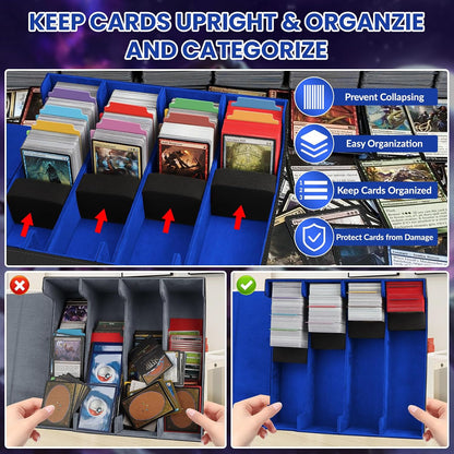 Vault Card Storage Box — 3400+ Cards, Magnetic, 16 Dividers
