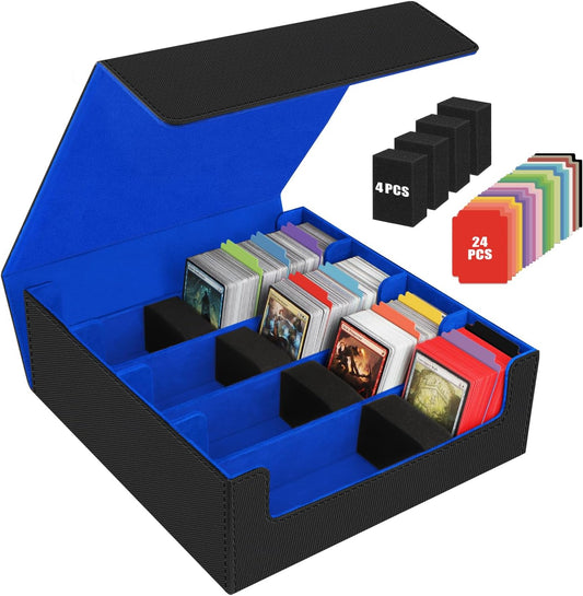 Vault Card Storage Box — 3400+ Cards, Magnetic, 16 Dividers