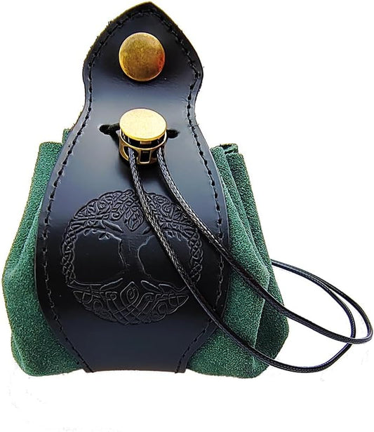 Celtic Tree Leather Dice Bag & Tray