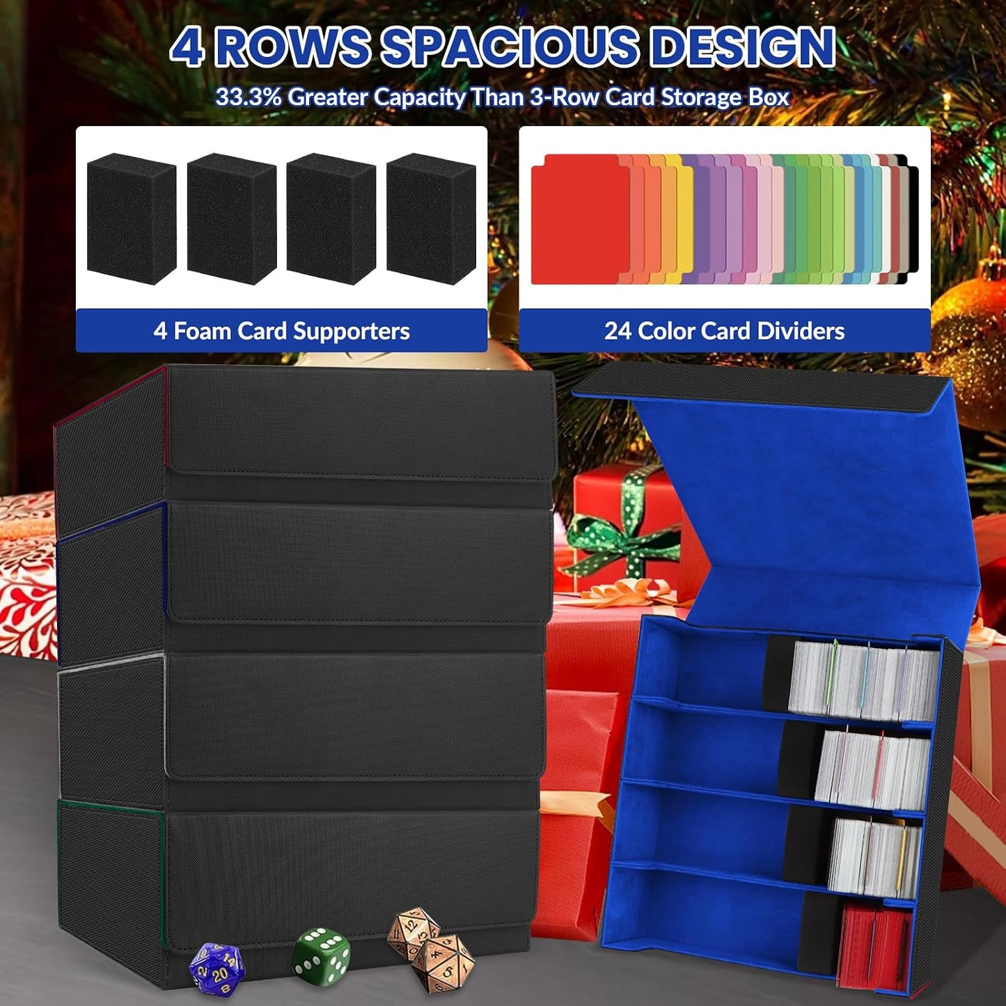 Vault Card Storage Box — 3400+ Cards, Magnetic, 16 Dividers