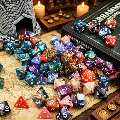 Ember Dice Set — 7-Piece Polyhedral D&D Dice (Red & Black)