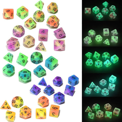 Glow-In-The-Dark Dice Bundle — 5 Sets, 35 Polyhedral Dice