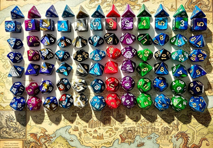 Ember Dice Set — 7-Piece Polyhedral D&D Dice (Red & Black)