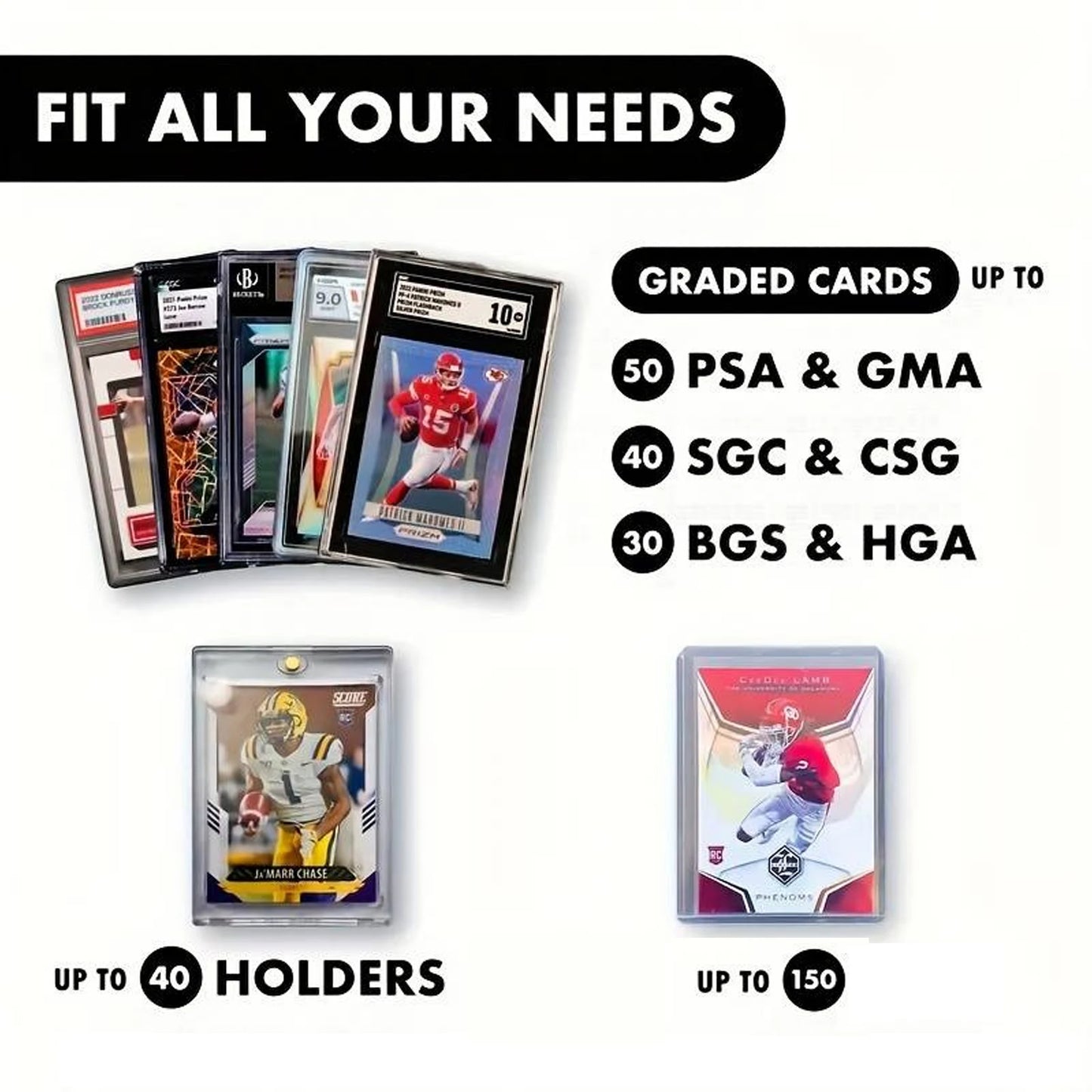 Graded card storage box for PSA, BGS and SGC slabs